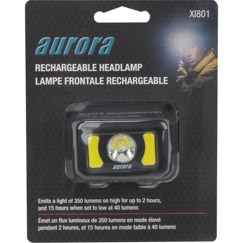 Lampe frontale, DEL, 350 lumens, 2 hres de fonctionnement, piles Rechargeable Industrial Sales