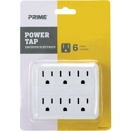 Power Tap, 6 Outlet(s), 15 A, 1875 W, 125 V Industrial Sales