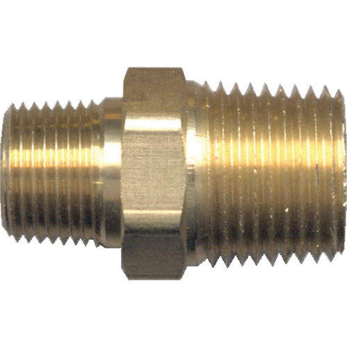 Reducing Hex Nipple, Brass, 1/2" x 3/8", NPT x NPT Industrial Sales