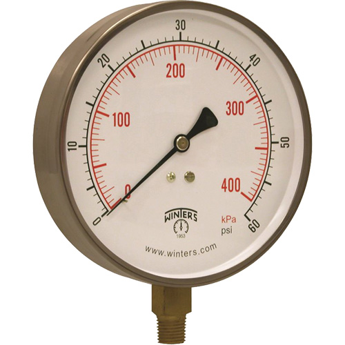 Stainless Steel Pressure Gauge, 2-1/2" , 30" Hg Vac., Bottom Mount, Liquid Filled Analogue Industrial Sales