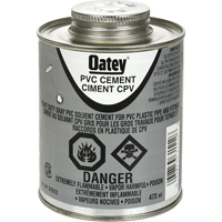 Ciment de PVC d'usage intense, 473 ml, Canette &agrave; dessus brosse, Gris Industrial Sales