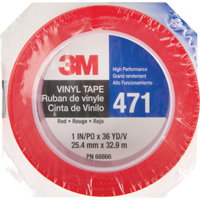 Ruban en vinyle 471, 25,4 mm (1") la x 32,9 m (108') lo, 5,3 mils, Rouge Industrial Sales