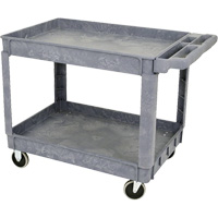 JPTC-3624 Chariot d'atelier robuste en polypropyl&egrave;ne, 2 niveaux, 46" la x 25-1/2" p x 33-1/4" h, 500 lb Cap Industrial Sales