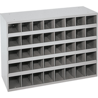 Steel Storage Bin Cabinet, 33-3/4" W x 12" D x 23-7/8" H, Grey Industrial Sales