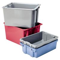 Polylewton Stack-N-Nest&reg; Containers, 15.1" x 30.1" x 24", Blue Industrial Sales