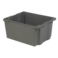 Polylewton Stack-N-Nest&reg; Containers, 15.1" x 30.1" x 24", Grey Industrial Sales