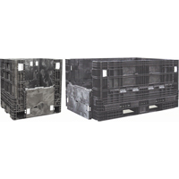 Collapsible Structural Polyethylene Containers, 30" L x 32" W x 25" H, Black Industrial Sales