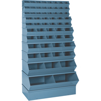 Bacs sectionnels superposables, Cap. 100 lb, 37" la x 8" p x 4-1/2" h, Bleu Industrial Sales