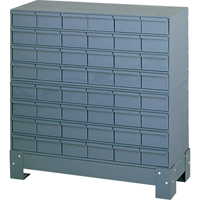 Casiers &agrave; tiroirs industriels avec base, 48 tiroirs, 34-1/8" la x 12-1/4" p x 33-3/4" h, Gris Industrial Sales