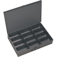 Compartment Scoop Boxes, Steel, 12 Slots, 18" W x 12" D x 3" H, Grey Industrial Sales