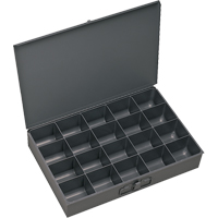 Boîtes &agrave; fond courb&eacute;, Acier, 20 compartiments, 18" la x 12" p, 3" h, Gris Industrial Sales