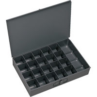 Boîtes &agrave; fond courb&eacute;, Acier, 21 compartiments, 18" la x 12" p, 3" h, Gris Industrial Sales