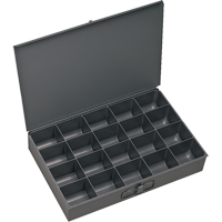 Boîtes &agrave; fond courb&eacute;, Acier, 20 compartiments, 13-3/8" la x 9-1/4" p, 2" h, Gris Industrial Sales