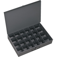 Boîtes &agrave; fond courb&eacute;, Acier, 24 compartiments, 13-3/8" la x 9-1/4" p, 2" h, Gris Industrial Sales