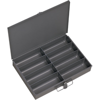Boîtes &agrave; fond courb&eacute;, Acier, 8 compartiments, 13-3/8" la x 9-1/4" p, 2" h, Gris Industrial Sales