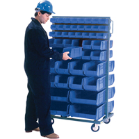 Double-Sided Mobile Bin Rack, Double-sided, 96 bins, 36" W x 24" D x 63" H Industrial Sales