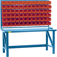 Louvered Rack with Bins, 36 Bins, 72" W x 15" D x 40" H Industrial Sales