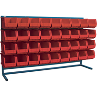 Louvered Rack with Bins, 36 Bins, 72" W x 15" D x 40" H Industrial Sales