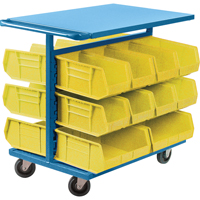 Bin Cart with Bins, Double-sided, 20 bins, 24" W x 38-1/2" D x 36-1/2" H Industrial Sales