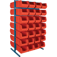 Double-Sided Stationary Bin Rack, 36" W x 24" D x 61" H, 56 Bins Industrial Sales