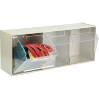 Tip-Out Bins Modular Storage System, 23-5/8" W x 7-3/4" D x 9 1/2" H, 3 Drawers Industrial Sales