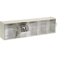Tip-Out Bins Modular Storage System, 23-5/8" W x 5-1/4" D x 6-1/2" H, 5 Drawers Industrial Sales