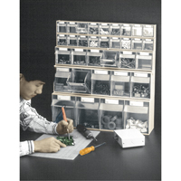 Tip-Out Bins Modular Storage System, 23-5/8" W x 2-1/2" D x 3-1/8" H, 9 Drawers Industrial Sales