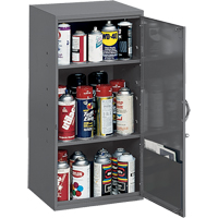 Armoires utilitaires, Acier, 2 Tablettes, 32-3/4" h x 19-7/8" la x 14-1/4" P, Gris Industrial Sales