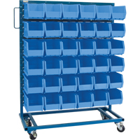 Single-Sided Mobile Bin Rack, Single-sided, 36 bins, 36" W x 16" D x 46-1/2" H Industrial Sales