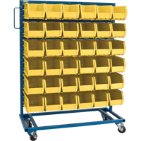 Single-Sided Mobile Bin Rack, Single-sided, 36 bins, 36" W x 16" D x 46-1/2" H Industrial Sales