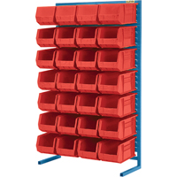 Single-Sided Stationary Bin Rack, 36" W x 12" D x 61" H, 28 Bins Industrial Sales