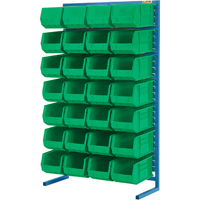 Single-Sided Stationary Bin Rack, 36" W x 12" D x 61" H, 28 Bins Industrial Sales