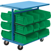 Bin Cart with Bins, Double-sided, 20 bins, 24" W x 38-1/2" D x 36-1/2" H Industrial Sales