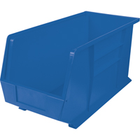 Bacs ultra empilable & suspendable, 8-1/4" la, 9" h x 18" p, Bleu Industrial Sales