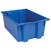 Contenants Stack & Nest, 8" x 19,5" x 13,5", Bleu Industrial Sales