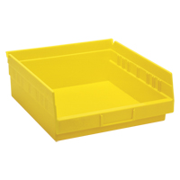 Bacs de rangement pour tablettes, 11-1/8" la x 4" H x 11-5/8" p, Jaune, Capacit&eacute; 30 lb Industrial Sales