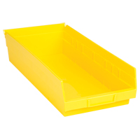 Bacs de rangement pour tablettes, 8-3/8" la x 4" H x 17-7/8" p, Jaune, Capacit&eacute; 40 lb Industrial Sales