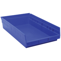 Bacs de rangement pour tablettes, 11-1/8" la x 4" H x 17-7/8" p, Bleu, Capacit&eacute; 40 lb Industrial Sales