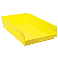 Bacs de rangement pour tablettes, 11-1/8" la x 4" H x 17-7/8" p, Jaune, Capacit&eacute; 40 lb Industrial Sales
