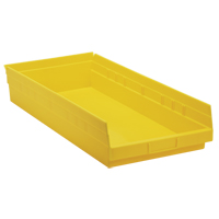 Shelf Bins, 11-1/8" W x 4" H x 23-5/8" D, Yellow, 50 lbs. Capacity Industrial Sales