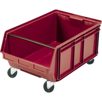 Mobile Giant Stacking Bin, 11-7/8" H x 18-3/8" W x 29" D, 150 lbs. Capacity, Red Industrial Sales