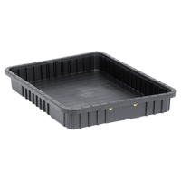 Conductive Dividable Grid Containers, Polypropylene, 17-1/2" W x 22-1/2" D x 3" H, Black Industrial Sales