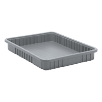 Divider Box&reg; Containers, Plastic, 22.5" W x 17.5" D x 3" H, Grey Industrial Sales