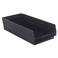 Bac pour &eacute;tag&egrave;re &eacute;conomique, 8-3/8" la, 4" h x 17-7/8" p, Noir Industrial Sales