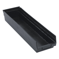 Economy Shelf Bin, 6-5/8" W x 4" H x 23-5/8" D, Black Industrial Sales