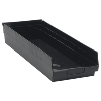 Economy Shelf Bin, 8-3/8" W x 4" H x 23-5/8" D, Black, 60 lbs. Capacity Industrial Sales