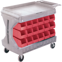 Pro Cart With Blue Bins, Double-sided, 36 bins, 45-5/18" W x 24" D x 34-3/4" H Industrial Sales