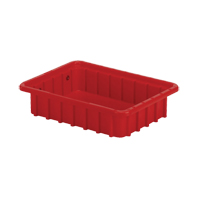 Divider Box&reg; Containers, Polyethylene, 10.8" W x 8.3" D x 2.5" H, Red Industrial Sales