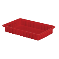 Contenants Divider Box, Poly&eacute;thyl&egrave;ne, 16,5" la x 10,9" p x 2,5" h, Rouge Industrial Sales