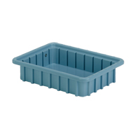 Divider Box&reg; Containers, Polyethylene, 10.8" W x 8.3" D x 2.5" H, Light Blue Industrial Sales
